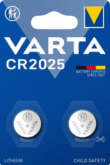 Varta cr2025 lithium knapcelle batteri 3v blister (2) - 3240357