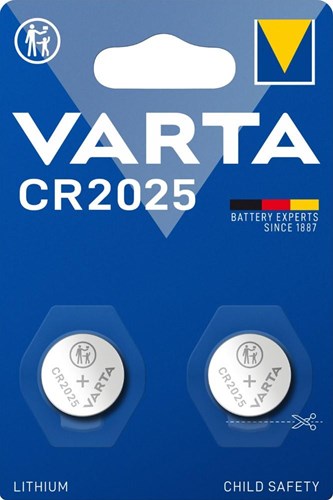 Varta cr2025 lithium knapcelle batteri 3v blister (2) - 3240357