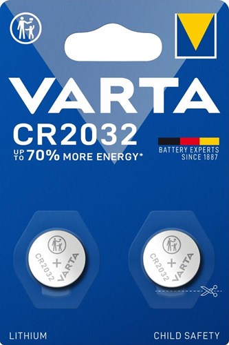 Varta cr2032 lithium knapcelle batteri 3v blister (2) - 3240362