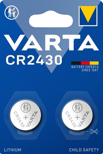 Varta lithium møntcellebatteri cr2430 | 3 v dc | 290 mah | 2 stk | sølv | 1 stk - 6430101402 6430101402