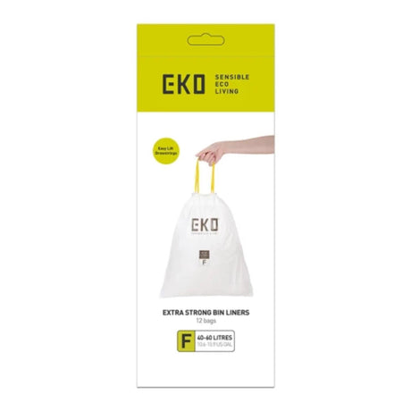 Eko affaldspose type f 40-60l rulle a 12 poser hvid