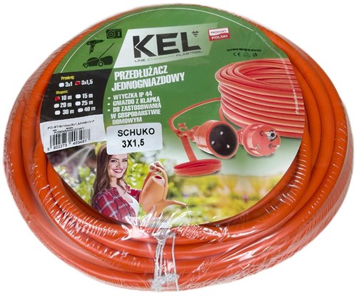 Enzo forlængerledning PVC orange 3x1,5qmm 40m - 1167058
