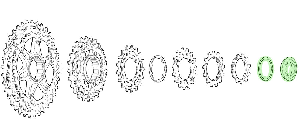 Shimano låsering med afstandsstykke til cs-m771-10