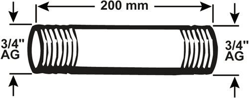 Cornat galva rørnippel mm 3 4 200mm (530) - vfb5303420