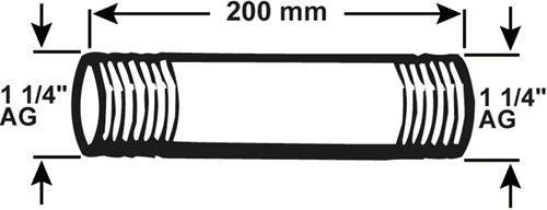 Cornat galva rørnippel mm 5 4 200mm (530) - vfb5305420