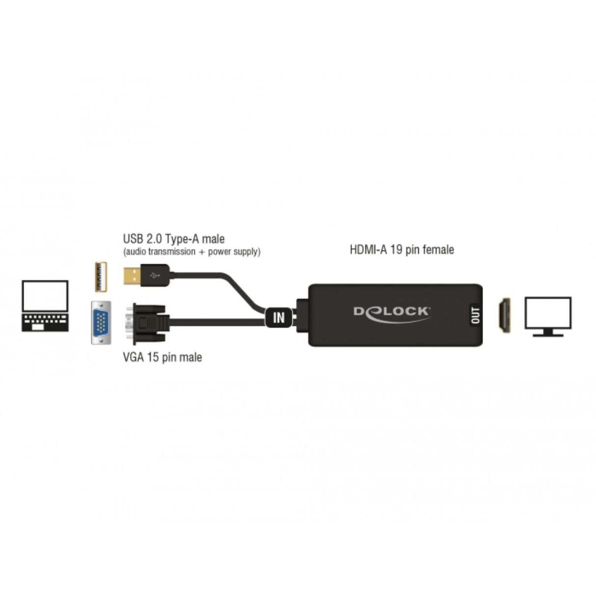 Vga til hdmi adapter