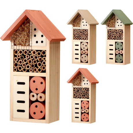Pro garden insectenhotel 13x8,5x26cm 3 assorti