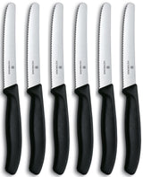 Victorinox bordtomatknive takket sort bladkasse med 6 stk