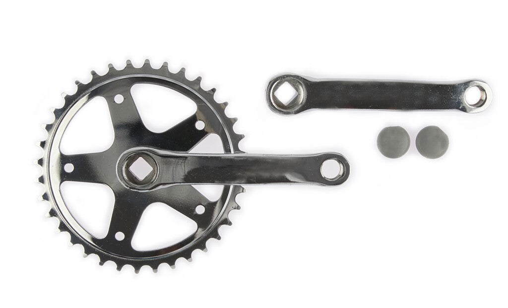 Vinty Crank Set 36T. Sporeless 130 mm 1 8 sølv