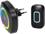 Virone trådløst dørklokkesæt 300m sort plug-in + RGB - 8415501