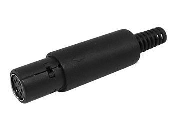 Hun 4p mini-din stik - sort