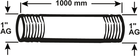 Cornat galvarør mm 1'' 1000 mm (530) - vzs5301100