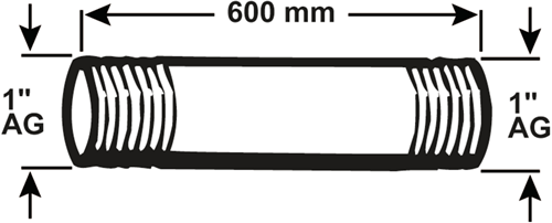 Cornat galvarør mm 1'' 600 mm (530) - vzs530160