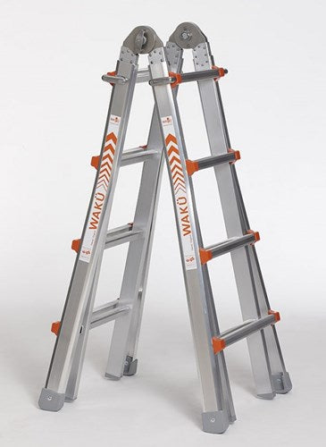 Waku professionele telescopische vouwladder 4x4 treden - 1413800101
