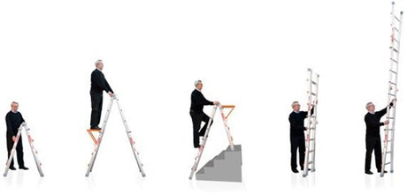Waku professionele telescopische vouwladder 4x5 treden - 1413800102