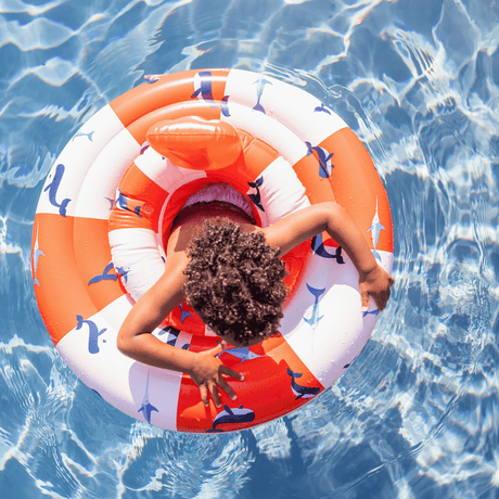 Ocean striber | hvid rød baby float 0-1 år