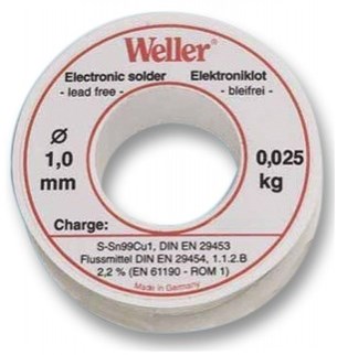 Weller el99-1-100 loddetin, 1mm, 100g, blyfri - t0054025199 - t0054025199