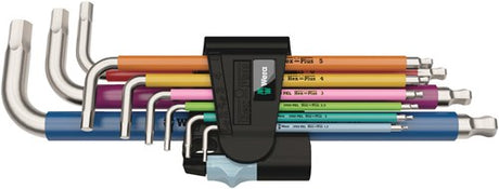 Wera 3950 spkl 9 sm flerfarvet L-nøglesæt, metrisk, rustfrit stål, 9 dele - 1 stk. - 05022669001