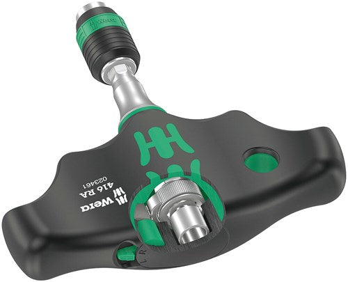 Wera 416 ra t-greb bit håndholder med skraldefunktion og quickaptor quick-change funktion, 1 4 x 45 mm - 05023461001