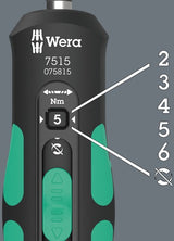 Wera 7515 Kraftform momentskruetrækker med sikker momenthastighed (sort grøn, 2-6 nm)