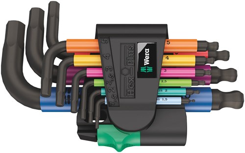 Wera 950 9 hex-plus flerfarvet L-nøglesæt - 05133164001