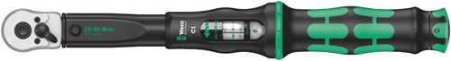 Wera click-torque c 1 momentnøgle med omvendt skralde, 10-50 nm (sort grøn, version 1 2 )