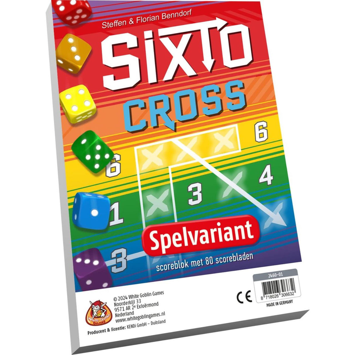 Hvid goblin spil seks til kryds blok med 78 resultatark