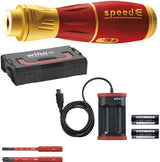 Wiha 44318 | e-skruetrækker speede® ii elektrisk | 7 stk | med slimbits | 2x 1,6ah batteri og USB oplader i l-boxx mini - 44318