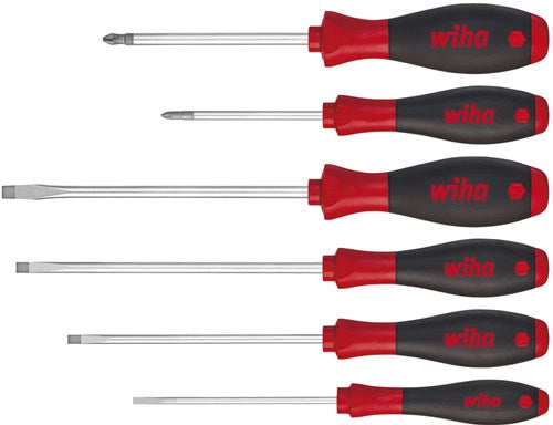 Wiha skruetrækkersæt 302hk6so | 6-delt slot ph | multi-komponent håndtag | rund klinge | 1 stk - 07152 - 07152