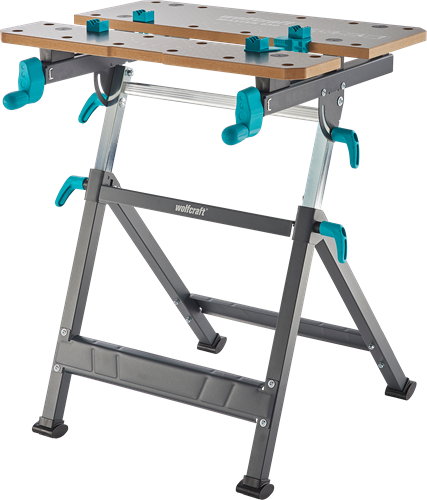 Wolfcraft - master 650 ergo - verstelbare werkbank - werktafel met bankschroef - klemtafel inklapbaar - opvouwbaar - 10 jaar garantie - 6870000