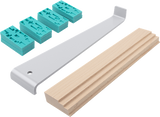 Wolfcraft - laminat lægningssæt - komplet sæt PVC lægning - trækstang - pladevat træ - justerkiler - 22 dele - 6931000