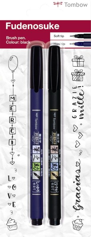 Tombow • fudenosuke børstepen sort 2stk