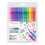 Tombow • twintone dual-tip markør sæt regnbuefarver 12stk