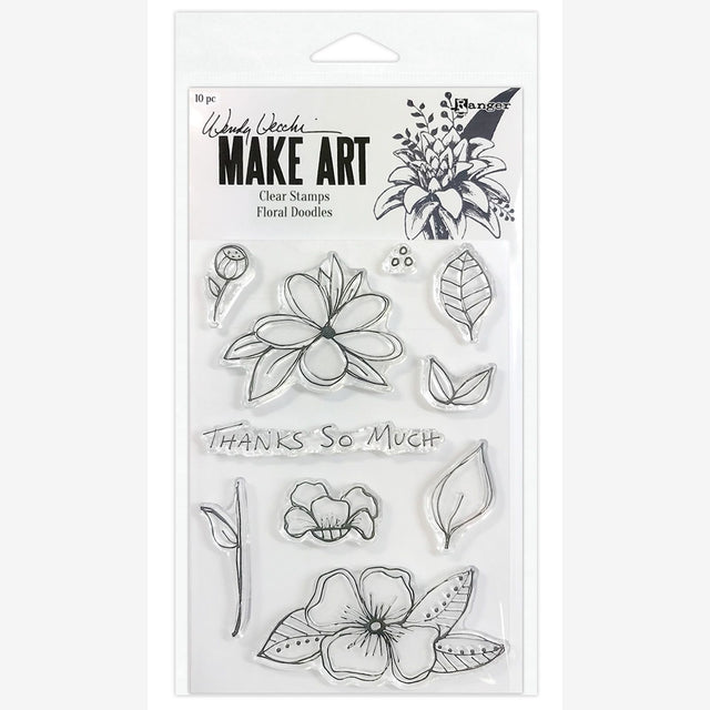 Ranger ink ranger • wendy vecchi gør kunst klart stempelsæt blomsterdoodles