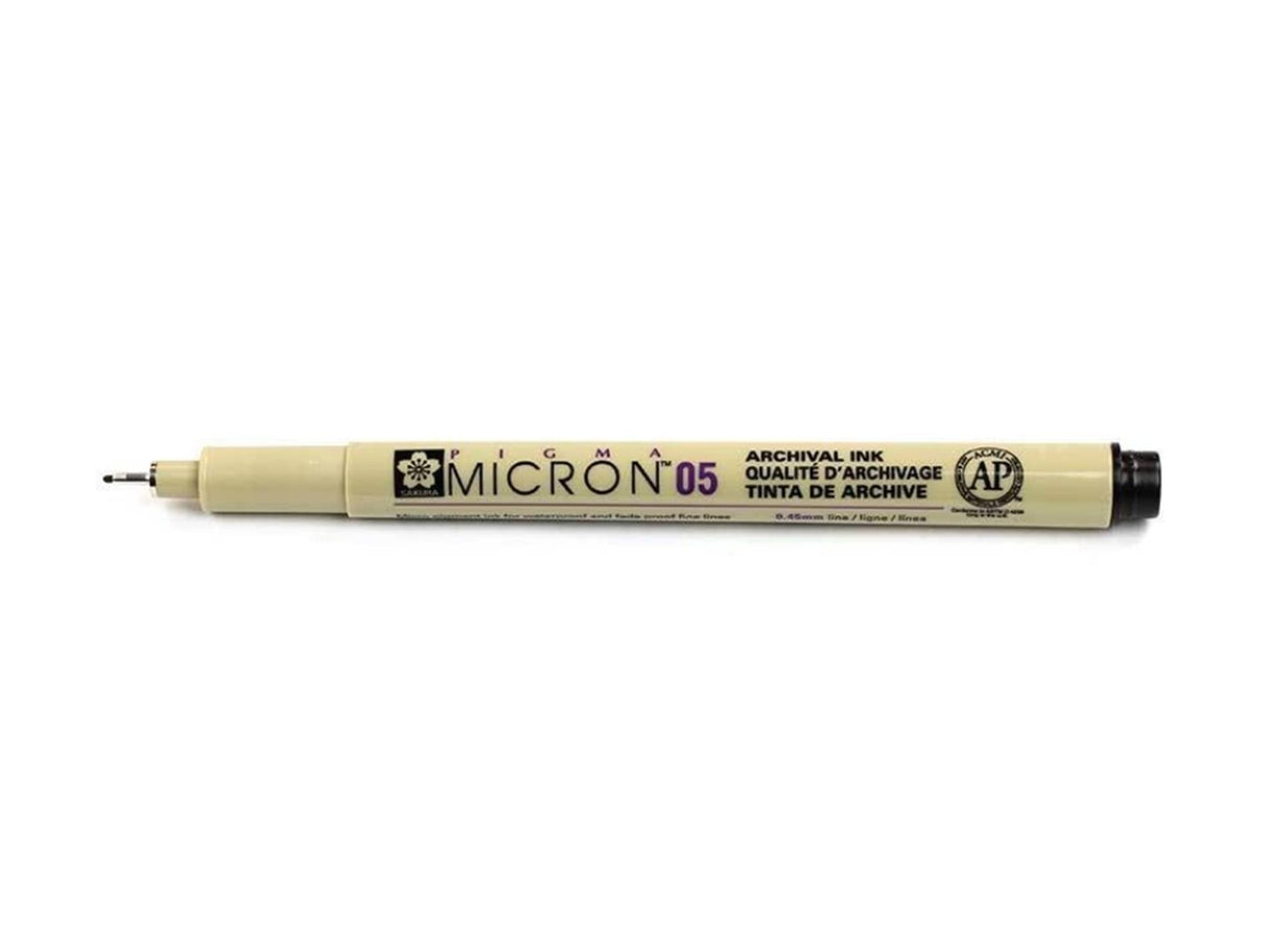 Bruynzeel sakura fineliner spids pigma micron 0,45 mm sort ds a 12 stk.