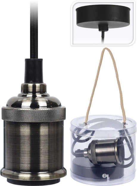 Home styling hængelampe, E27 fitting, kabel 100cm, 40w platin