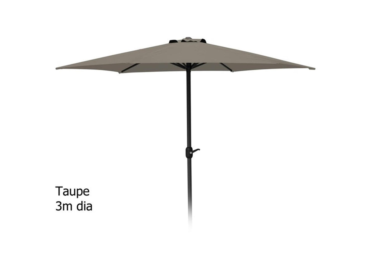 Pro haveparasol 3 meter med roterende mekanisme taupe