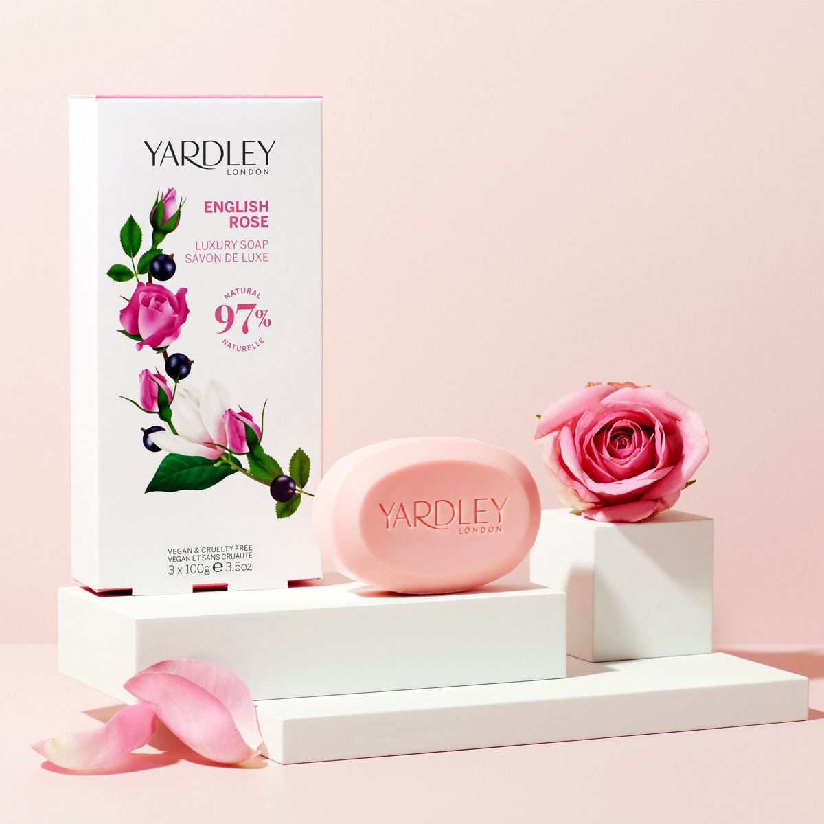 Yardley london engelsk rose sæbe 3x100gr.