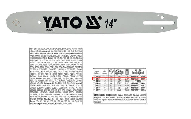 Yato kettinggeleiding 35cm 52 3 8 1,3