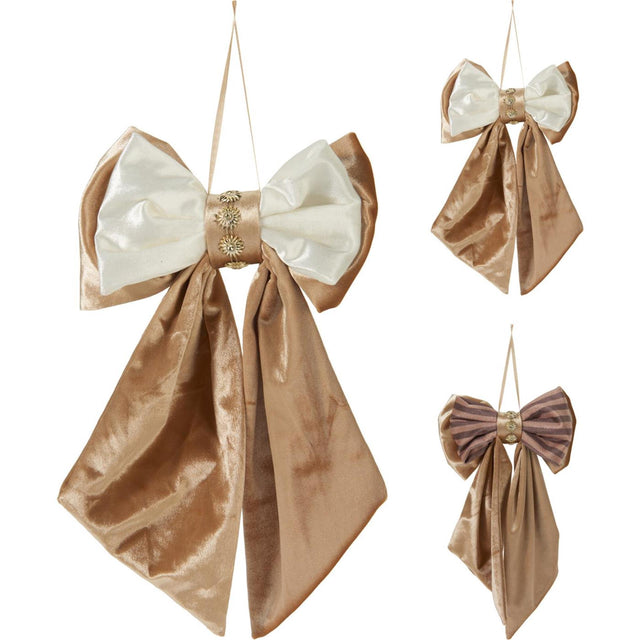 Home styling strik 32cm hangdeco 2ass kleur