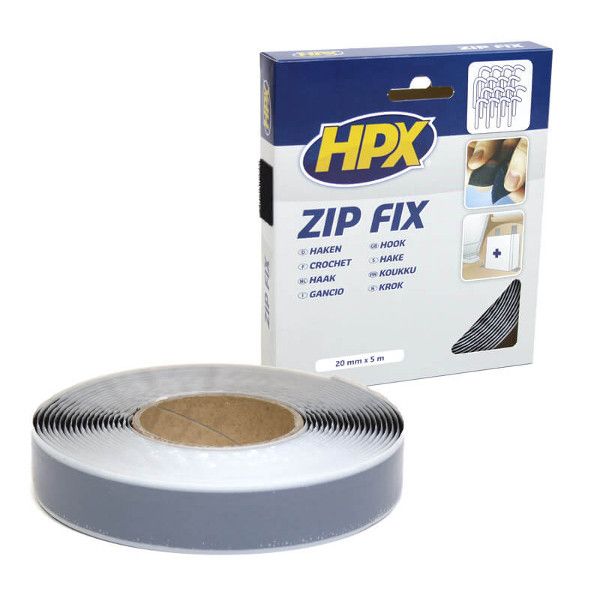 Baten handelsselskab hpx zip fix velcro (løkke) - sort 20mm x 5m
