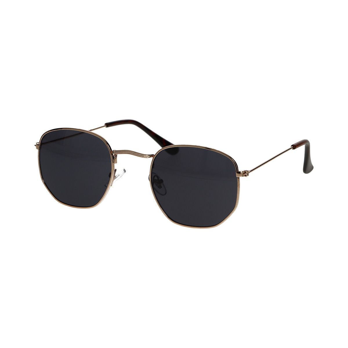 Spectrum solbriller metal guld sekskantet dame