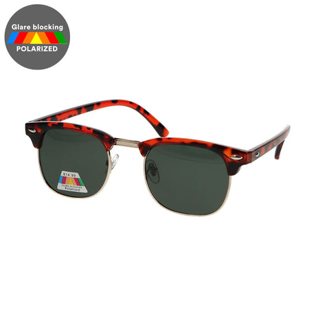 Spectrum polariserede solbriller club square havana guldgrøn unisex