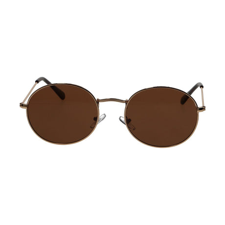 Spectrum solbriller flad oval guld metal brun unisex