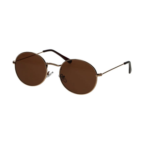 Spectrum solbriller flad oval guld metal brun unisex