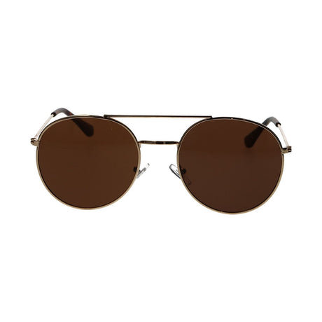 Spectrum solbriller rund guld metal brun unisex