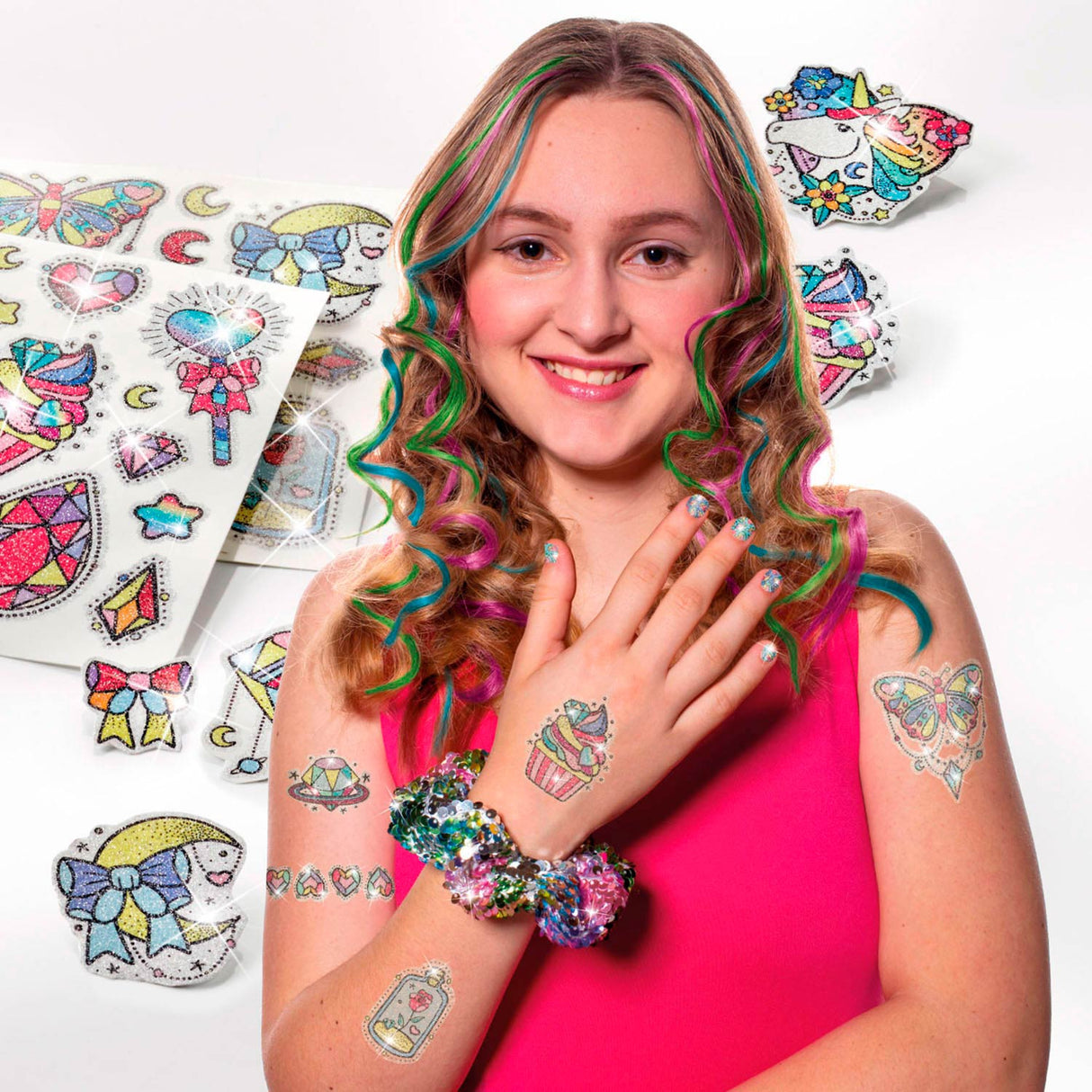 Totum bling bling hår kridt og glitter tatoveringer