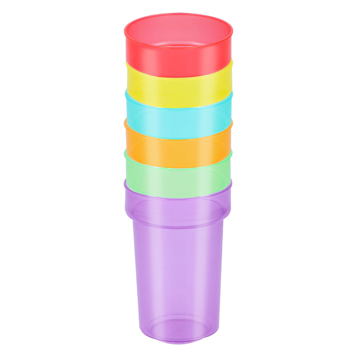 Plastik drikkekop med halm 387 ml, 6 ..