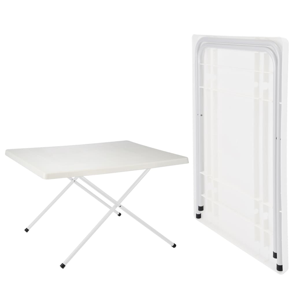 Hej hej campingbord sammenfoldelig justerbar 80x60x51 61 cm hvid
