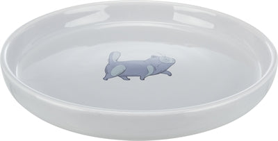 Trixie Food Bowl Water Bin Flat og bred katteprint Grå